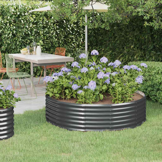 vidaXL Ζαρντινιέρα Ανθρακί 140x140x36εκ Γαλβανισμένος χάλυβας
