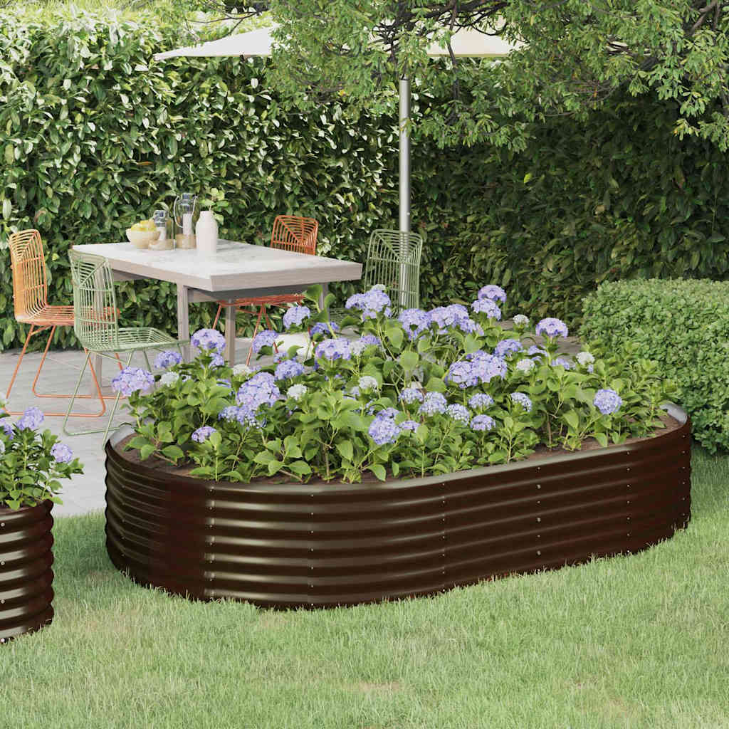 vidaXL Ζαρντινιέρα Καφέ 214x140x36εκ Γαλβανισμένος χάλυβας
