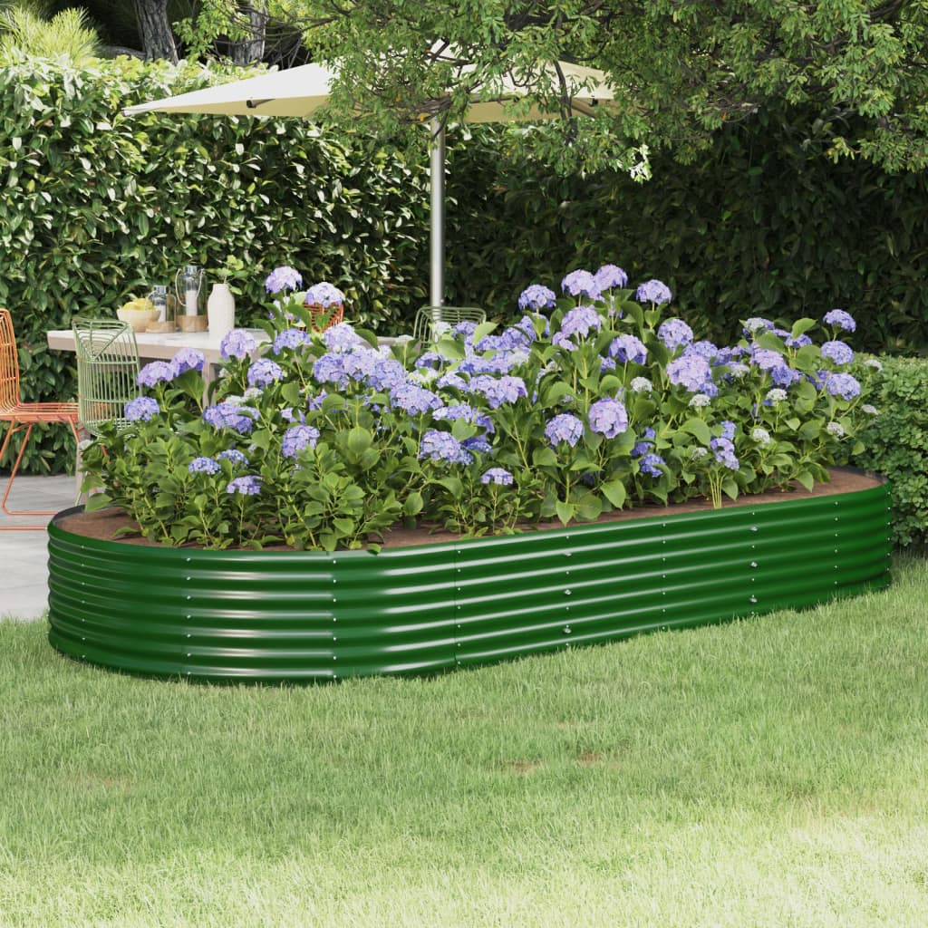 vidaXL Ζαρντινιέρα Πράσινο 296x140x36εκ. Γαλβανισμένος χάλυβας