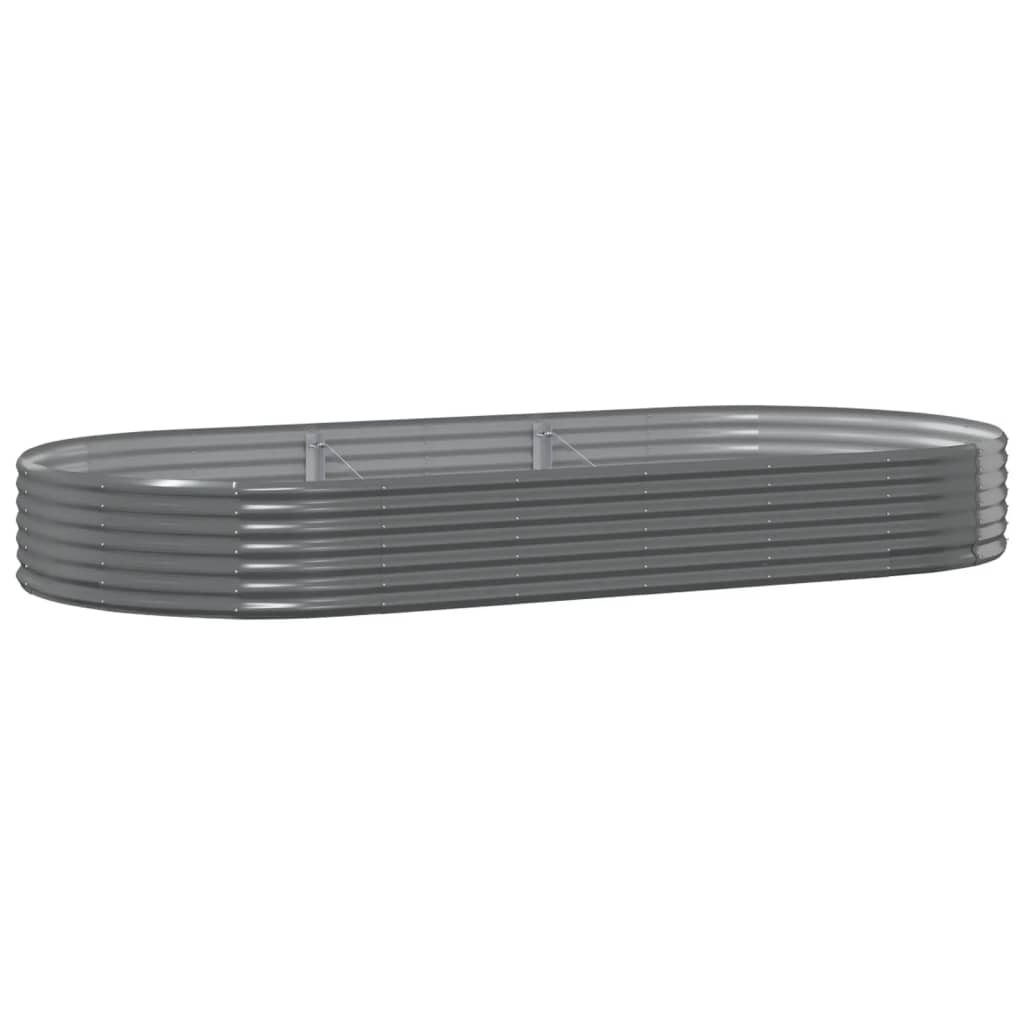 vidaXL Ζαρντινιέρα Γκρι 296x140x36 εκ. Γαλβανισμένος χάλυβας