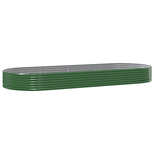 vidaXL Ζαρντινιέρα Πράσινο 373x140x36εκ. Γαλβανισμένος χάλυβας