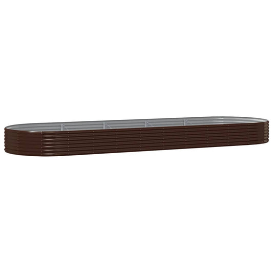 vidaXL Ζαρντινιέρα Καφέ 450x140x36 εκ. Γαλβανισμένος χάλυβας