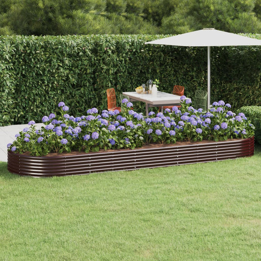 vidaXL Ζαρντινιέρα Καφέ 450x140x36 εκ. Γαλβανισμένος χάλυβας