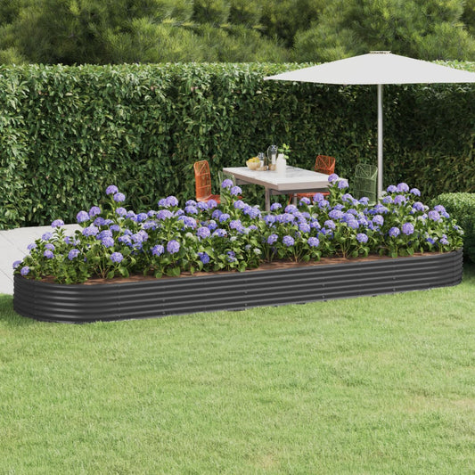 vidaXL Ζαρντινιέρα Ανθρακί 450x140x36εκ Γαλβανισμένος χάλυβας