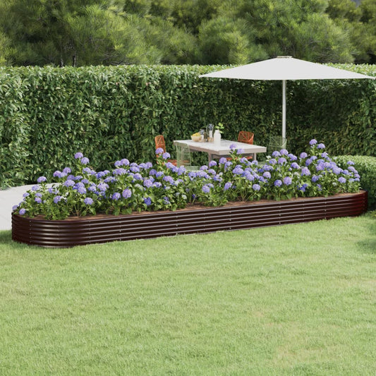 vidaXL Ζαρντινιέρα Καφέ 523x140x36 εκ. Γαλβανισμένος χάλυβας