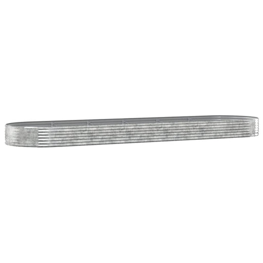 vidaXL Ζαρντινιέρα Ασημί 523x140x36 εκ. Ατσάλι με Ηλεκτρ. Βαφή Πούδρας