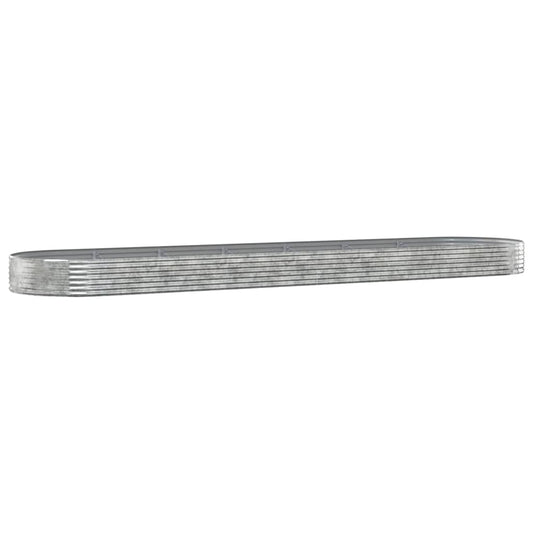 vidaXL Ζαρντινιέρα Ασημί 600x140x36 εκ. Ατσάλι με Ηλεκτρ. Βαφή Πούδρας