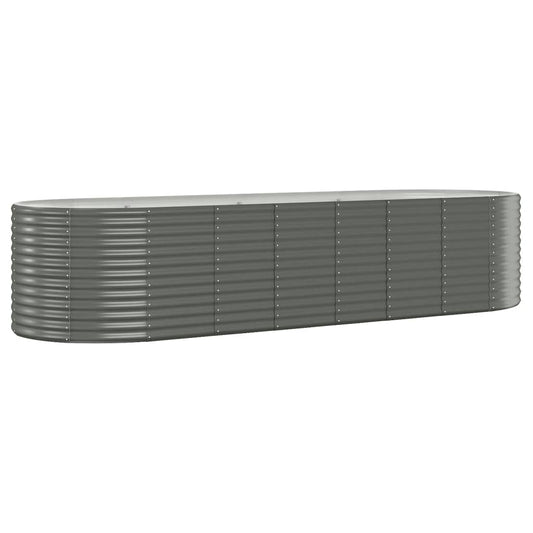 vidaXL Ζαρντινιέρα Γκρι 322x100x68 εκ. Ατσάλι με Ηλεκτρ. Βαφή Πούδρας