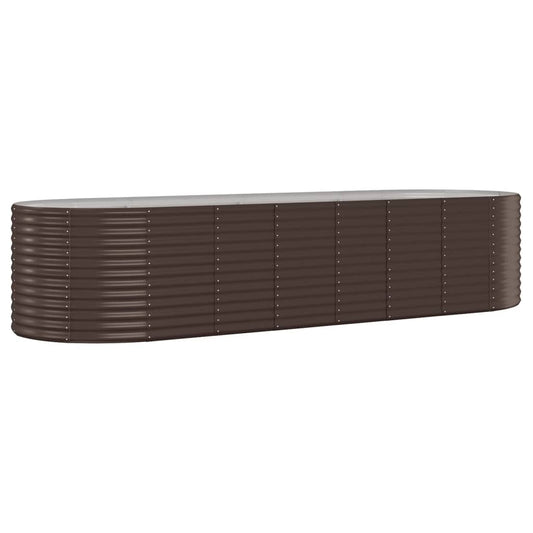 vidaXL Ζαρντινιέρα Καφέ 322x100x68 εκ. Γαλβανισμένος χάλυβας