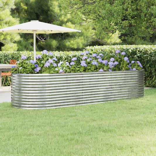 vidaXL Ζαρντινιέρα Ασημί 322x100x68 εκ. Γαλβανισμένος χάλυβας