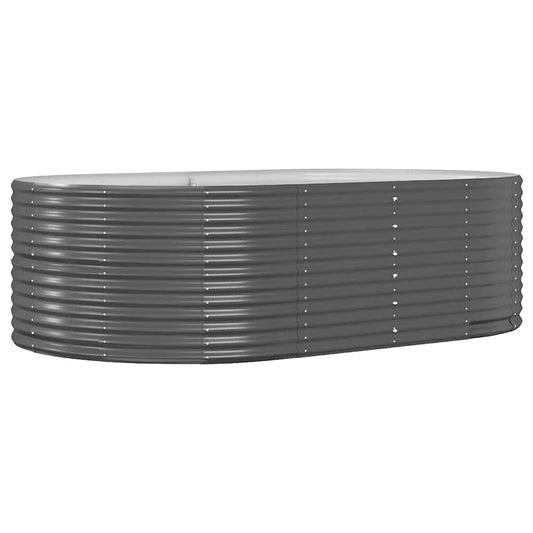 vidaXL Υπερυψωμένο Ζαρντινιέρα Κήπου Ανθρακί 212 x 140 x 68 εκ. από Γαλβανισμένο Ατσάλι