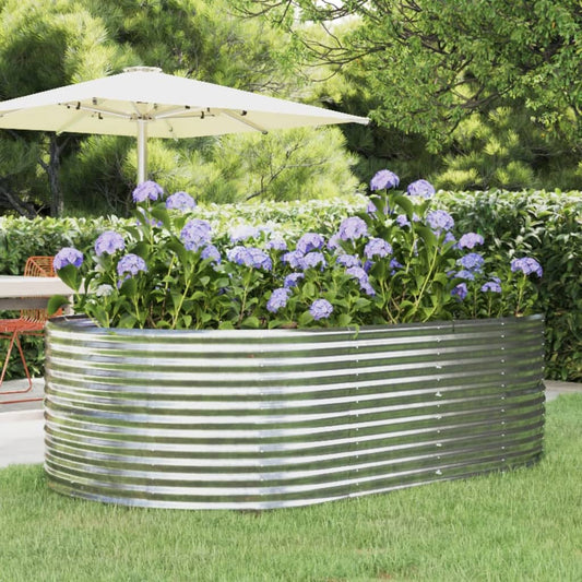 vidaXL Ζαρντινιέρα Ασημί 212x140x68 εκ. Γαλβανισμένος χάλυβας
