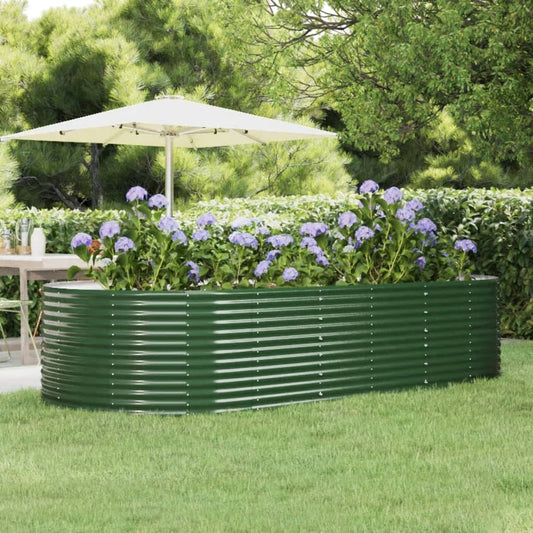 vidaXL Ζαρντινιέρα Πράσινο 291x140x68εκ. Γαλβανισμένος χάλυβας
