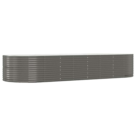 vidaXL Ζαρντινιέρα Γκρι 367x140x68 εκ. Γαλβανισμένος χάλυβας