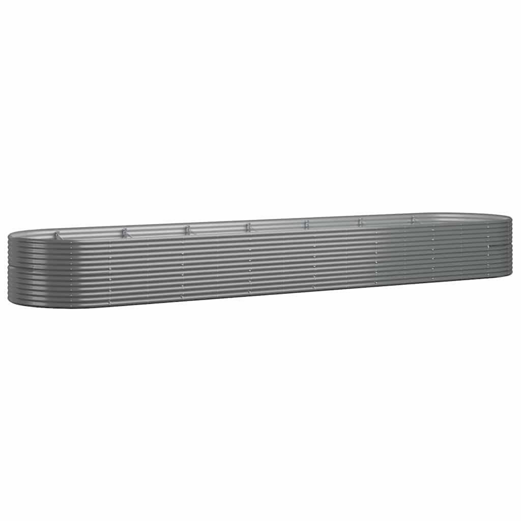 vidaXL Ζαρντινιέρα Γκρι 584x140x68 εκ. Ατσάλι με Ηλεκτρ. Βαφή Πούδρας