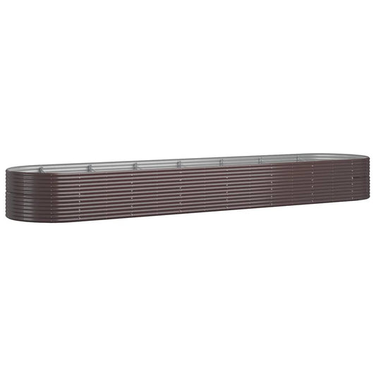 vidaXL Ζαρντινιέρα Καφέ 584x140x68εκ Ατσάλι με Ηλεκτρ. Βαφή Πούδρας