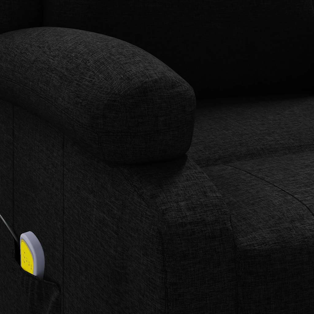 vidaXL Πολυθρόνα Μπερζέρα Μασάζ Μαύρη Υφασμάτινη