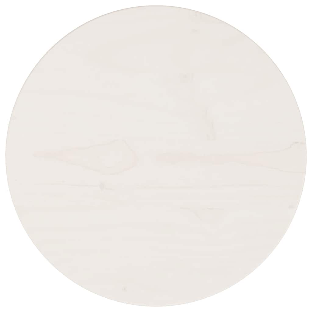 vidaXL Επιφάνεια Τραπεζιού Λευκή Ø30 x 2,5 εκ. από Μασίφ Ξύλο Πεύκου