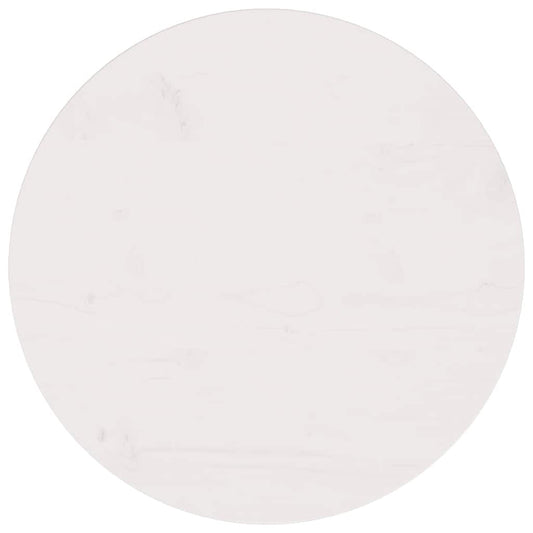 vidaXL Επιφάνεια Τραπεζιού Λευκή Ø50 x 2,5 εκ. από Μασίφ Ξύλο Πεύκου
