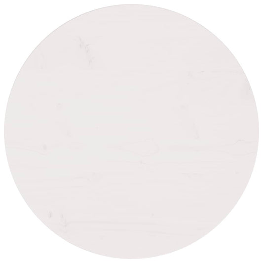 vidaXL Επιφάνεια Τραπεζιού Λευκή Ø60x2,5 εκ. από Μασίφ Ξύλο Πεύκου