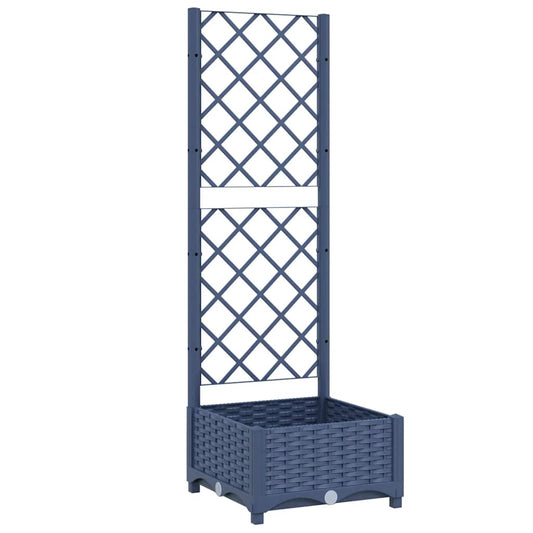 vidaXL Γλάστρα Κήπου με Πλέγμα Μπλε Γκρι 40x40x121,5 εκ. από Πολυπροπυλένιο