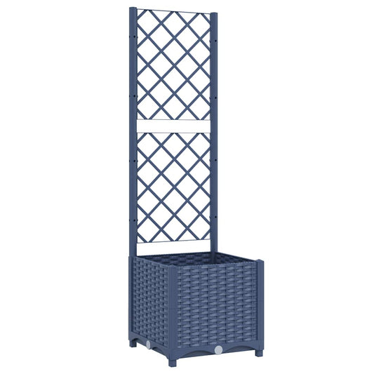vidaXL Γλάστρα Κήπου με Πλέγμα Μπλε Γκρι 40x40x136 εκ. από Πολυπροπυλένιο
