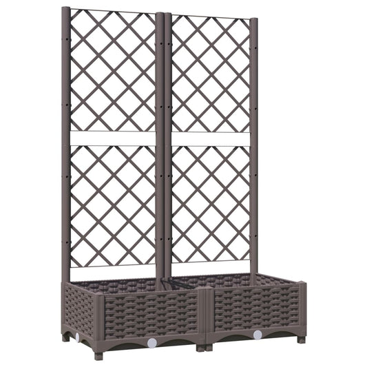 vidaXL Ζαρντινιέρα Κήπου με Καφασωτό Καφέ 80 x 40 x 121,5 εκ. από PP