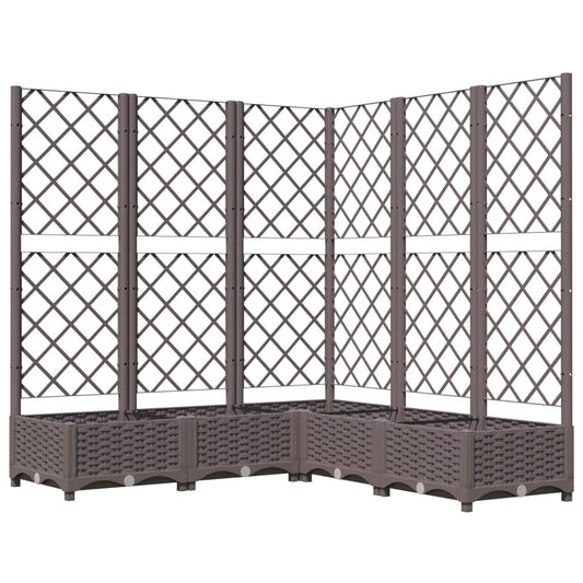 vidaXL Ζαρντινιέρα Κήπου με Καφασωτό Καφέ 120x120x121,5 εκ. από PP
