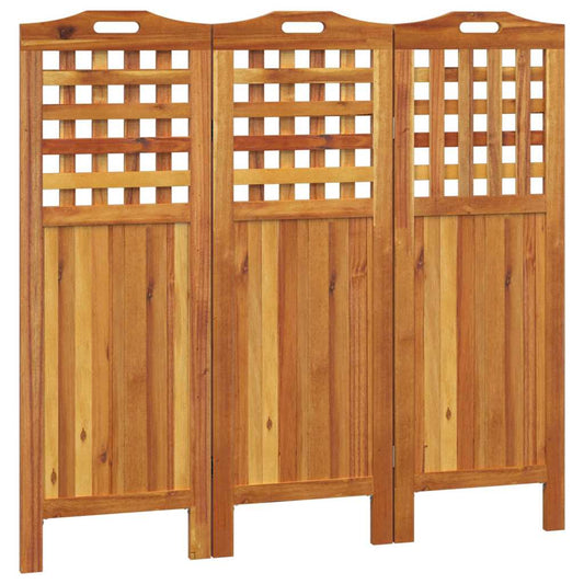 vidaXL Διαχωριστικό Χώρου με 3 Πάνελ 121,5x2x115εκ. Μασίφ Ξύλο Ακακίας