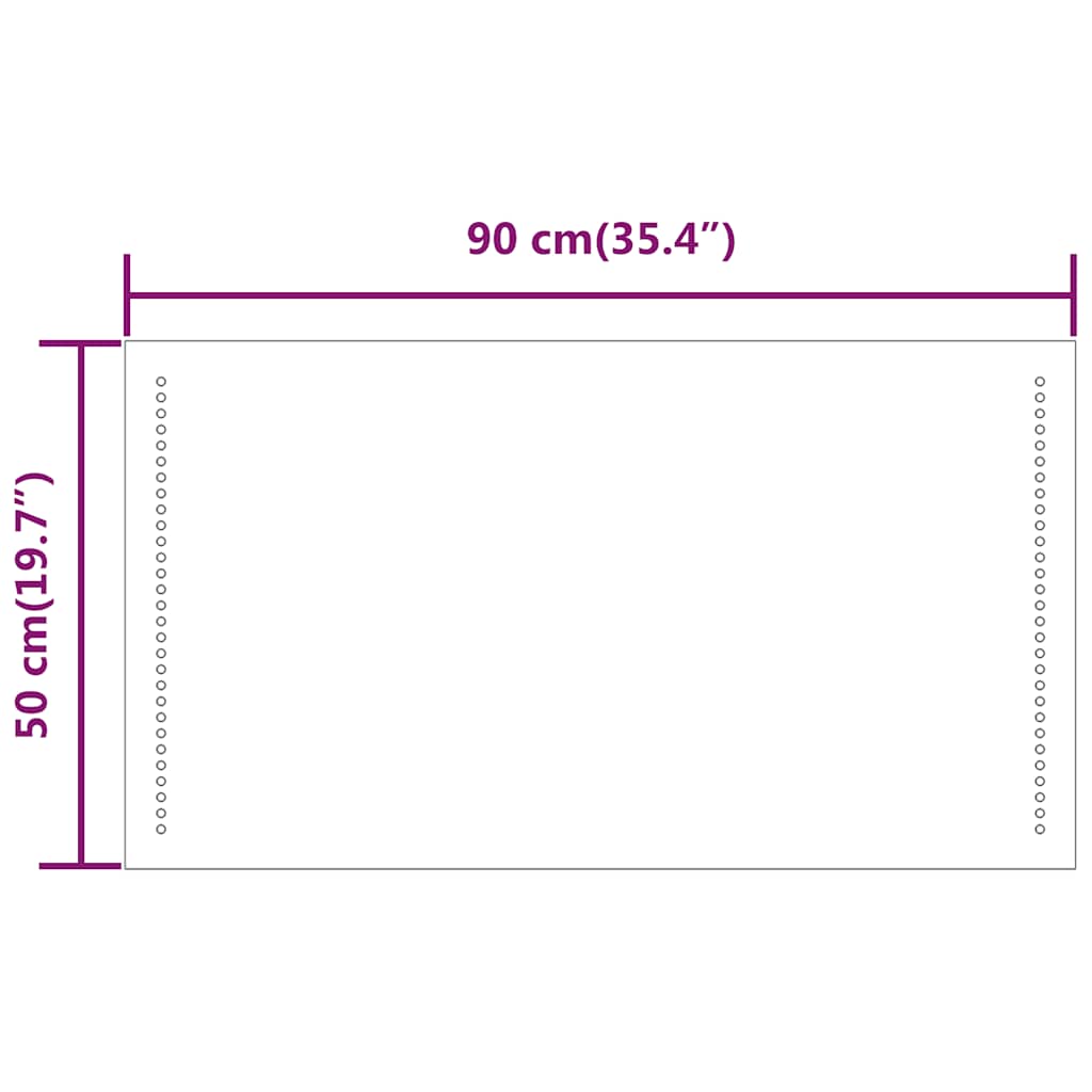 vidaXL Καθρέφτης Μπάνιου με LED 90x50 εκ.