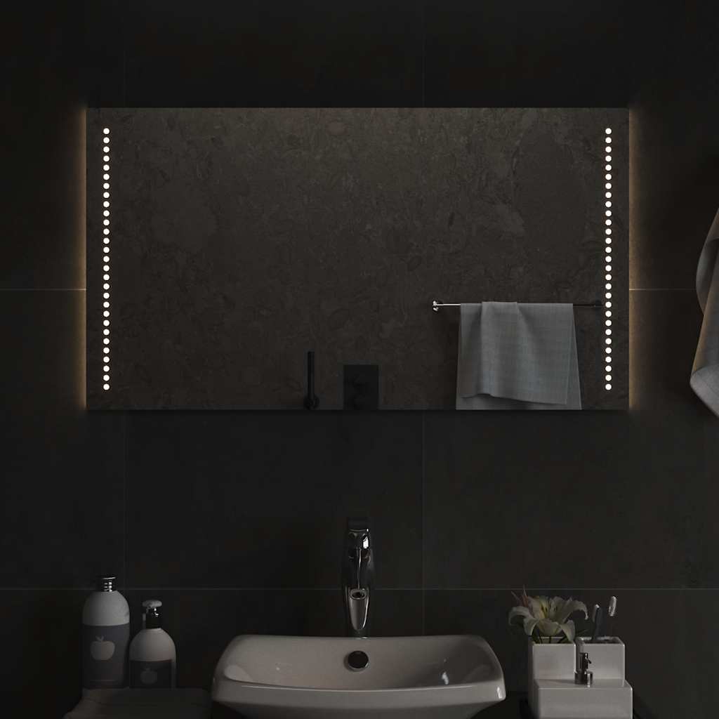 vidaXL Καθρέφτης Μπάνιου με LED 90x50 εκ.