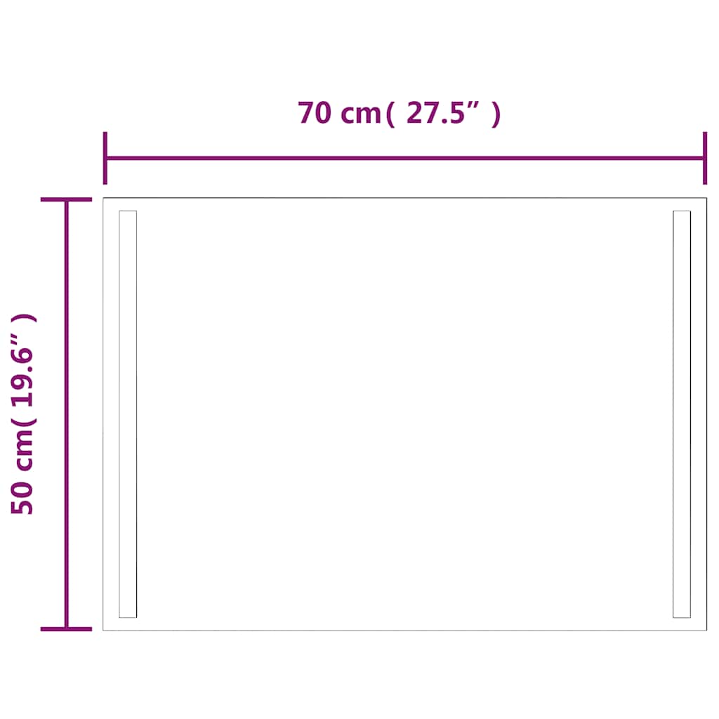 vidaXL Καθρέφτης Μπάνιου με LED 70x50 εκ.