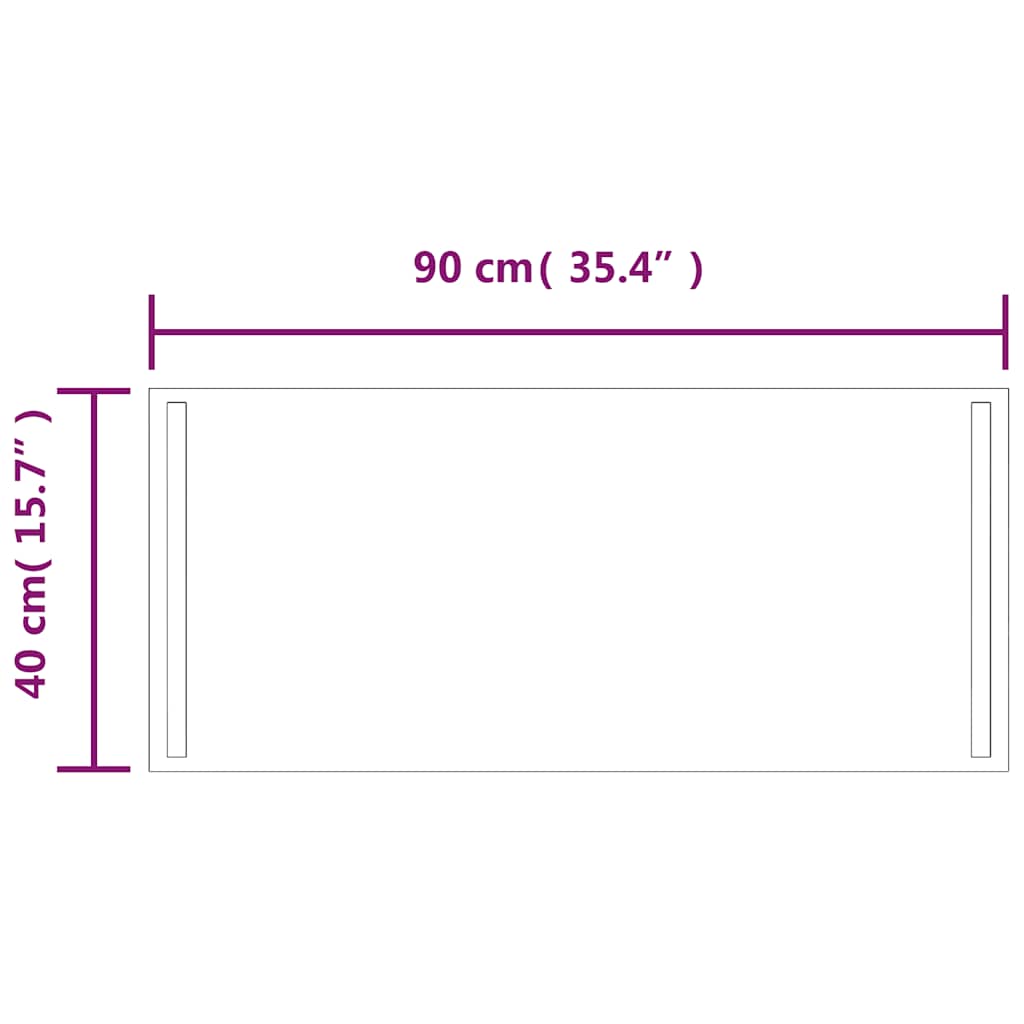 vidaXL Καθρέφτης Μπάνιου με LED 90x40 εκ.