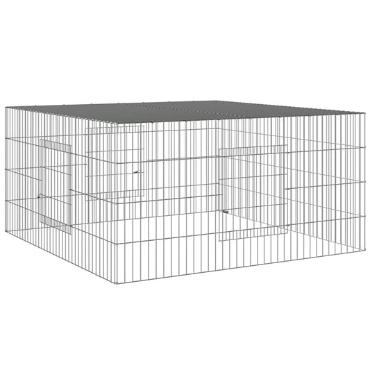 vidaXL Κλουβί Κουνελιών 110x110x55 εκ. από Γαλβανισμένο Σίδερο