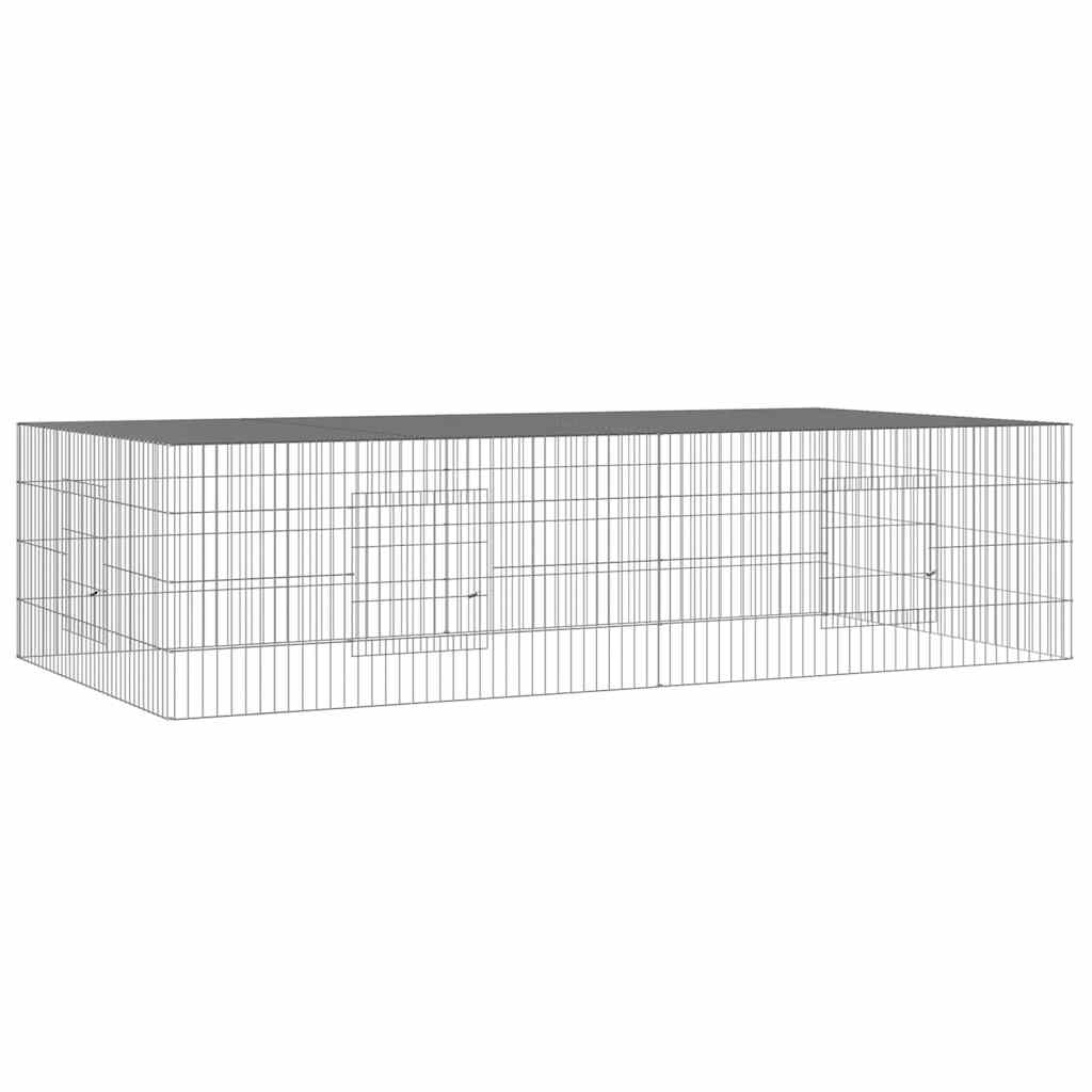 vidaXL Κλουβί Κουνελιών 2 Πάνελ 220x110x55 εκ. από Γαλβανισμένο Σίδερο