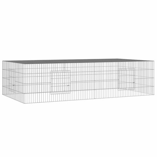 vidaXL Κλουβί Κουνελιών 2 Πάνελ 220x110x55 εκ. από Γαλβανισμένο Σίδερο