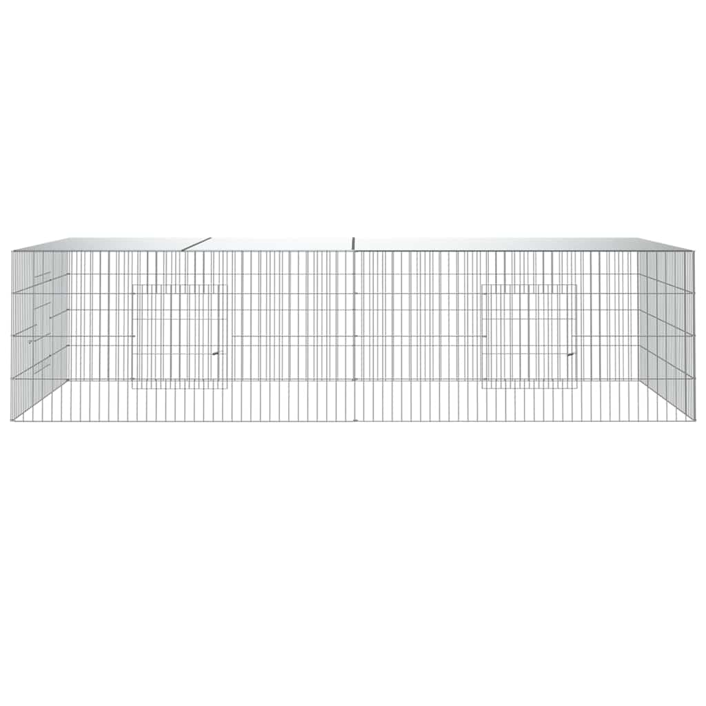 vidaXL Κλουβί Κουνελιών 2 Πάνελ 220x110x55 εκ. από Γαλβανισμένο Σίδερο