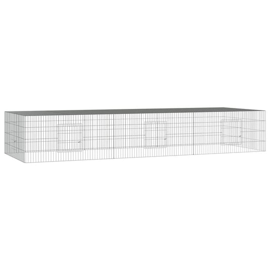 vidaXL Κλουβί Κουνελιών 3 Πάνελ 325x109x54 εκ. από Γαλβανισμένο Σίδερο
