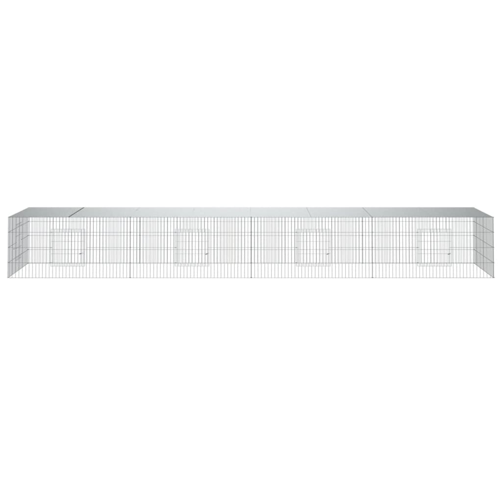 vidaXL Κλουβί Κουνελιών 4 Πάνελ 433x109x54 εκ. από Γαλβανισμένο Σίδερο