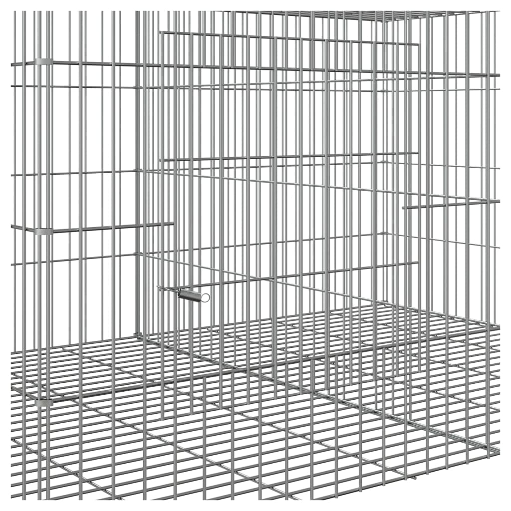vidaXL Κλουβί Κουνελιών 3 Πάνελ 163x79x54 εκ. από Γαλβανισμένο Σίδερο