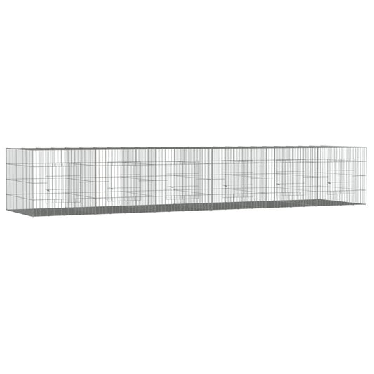 vidaXL Κλουβί Κουνελιών 6 Πάνελ 327x79x54 εκ. από Γαλβανισμένο Σίδερο