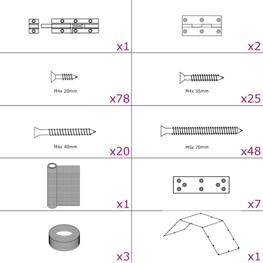 vidaXL Κοτέτσι 268x100x190 εκ. Μεταλλικό