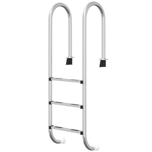 vidaXL Σκάλα Πισίνας 54 x 38 x 158 εκ. από Ανοξείδωτο Ατσάλι
