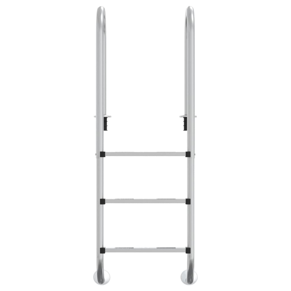 vidaXL Σκάλα Πισίνας 54 x 38 x 158 εκ. από Ανοξείδωτο Ατσάλι