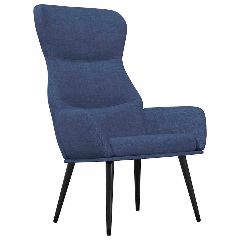 vidaXL Πολυθρόνα Relax Μπλε Υφασμάτινη με Σκαμπό