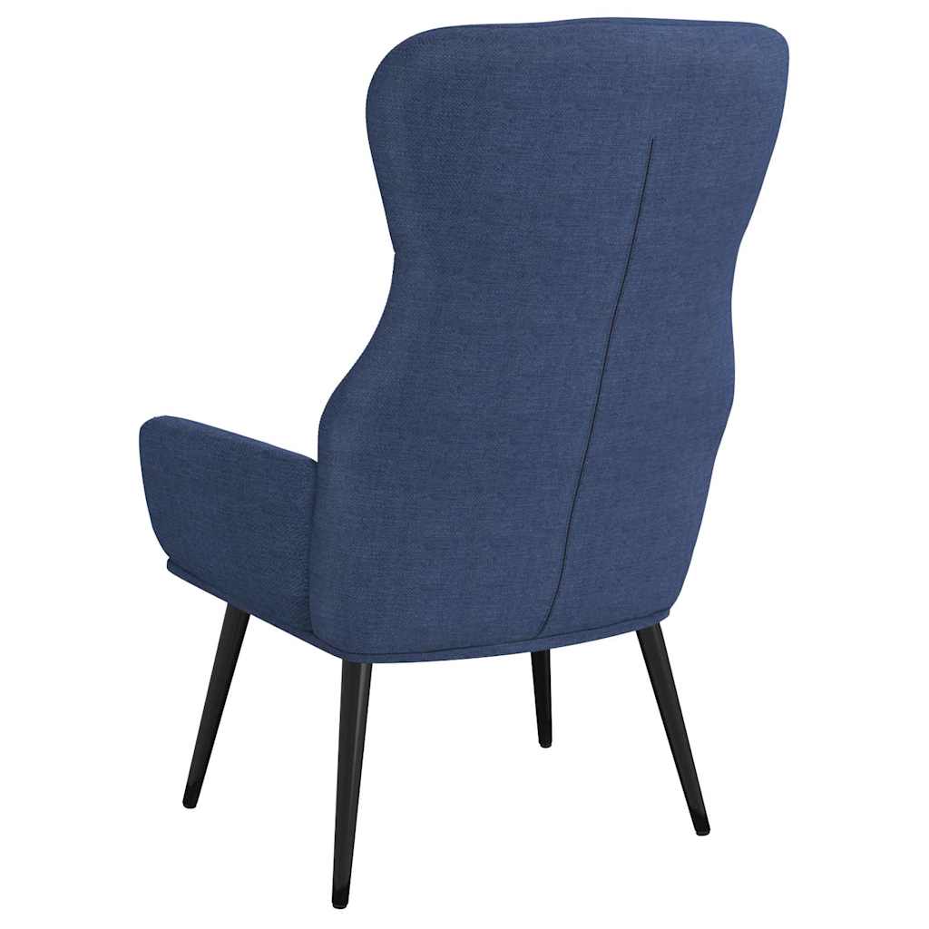 vidaXL Πολυθρόνα Relax Μπλε Υφασμάτινη με Σκαμπό