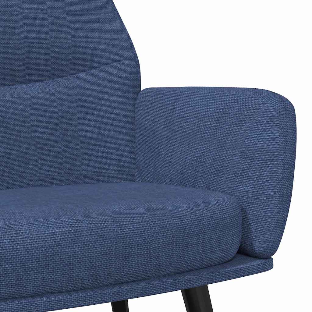 vidaXL Πολυθρόνα Relax Μπλε Υφασμάτινη με Σκαμπό