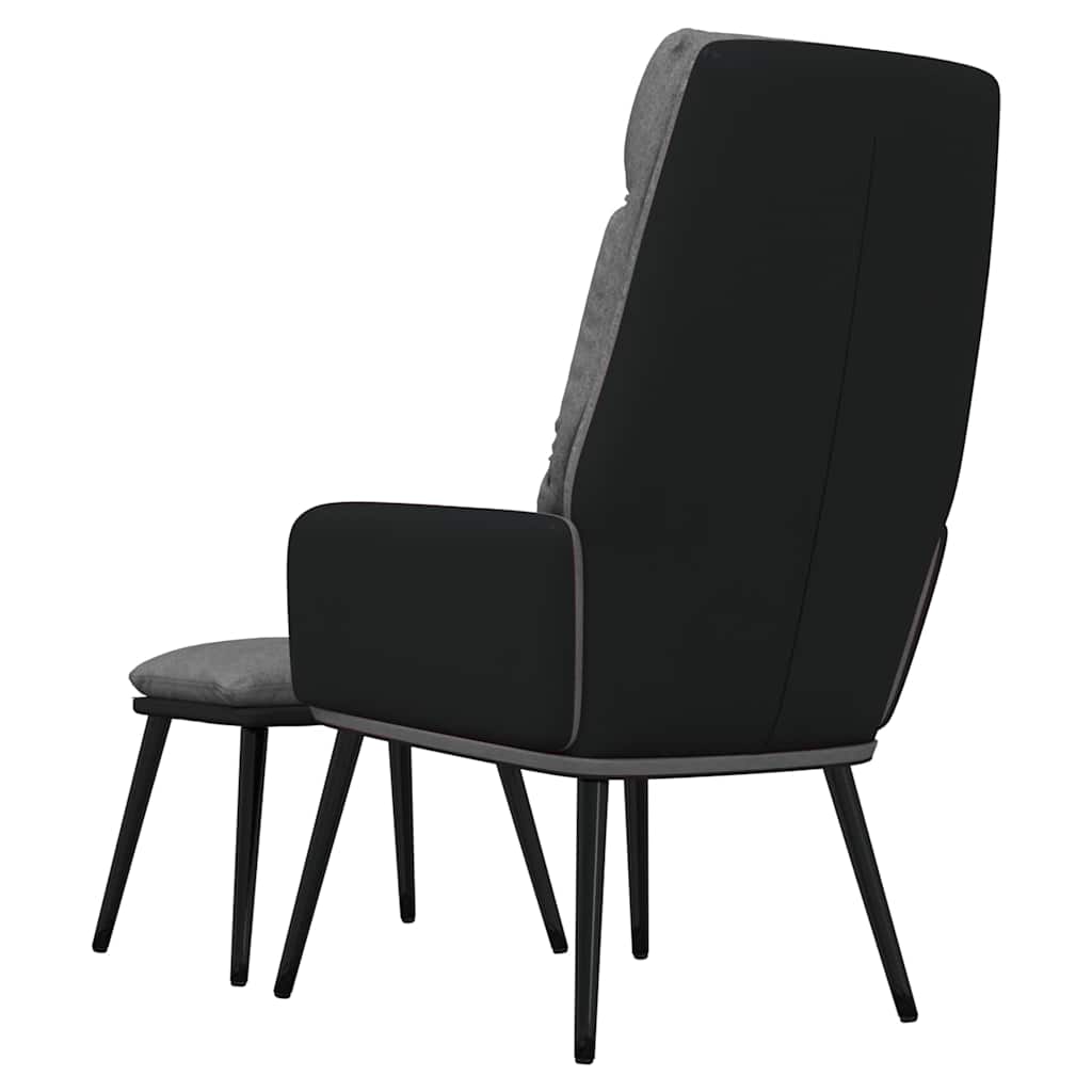 vidaXL Πολυθρόνα Relax Ανοιχτό Γκρι Ύφασμα & Συνθετικό Δέρμα με Σκαμπό