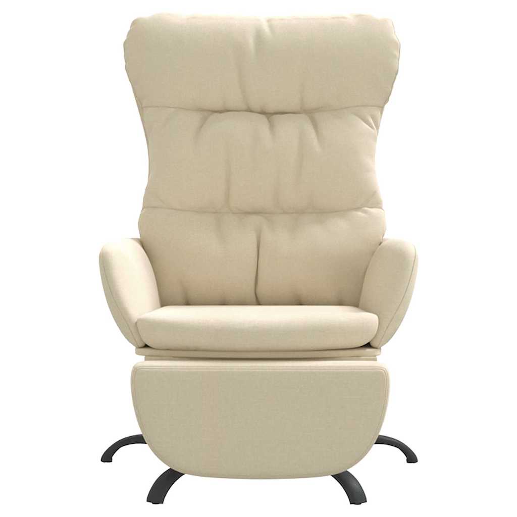 vidaXL Πολυθρόνα Relax Κρεμ Υφασμάτινη με Υποπόδιο