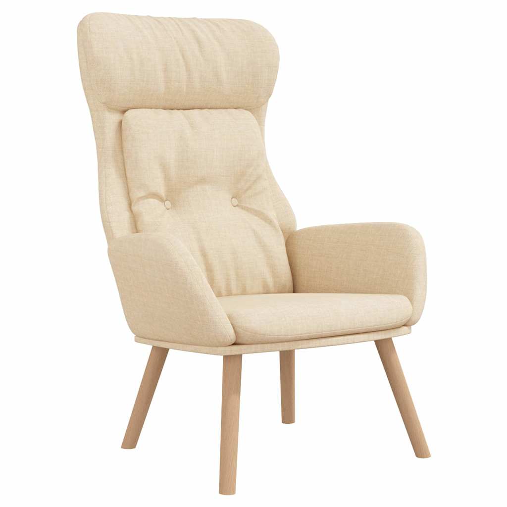 vidaXL Πολυθρόνα Relax Κρεμ Υφασμάτινη με Υποπόδιο